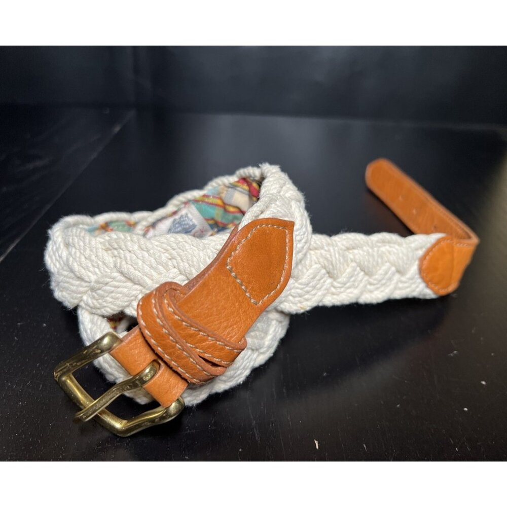 Kiel James Patrick KJP Woven Braided Rope Madras Nautical Men's Belt Size 34